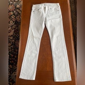 True Religion Jeans Women's 28 Becca Mid Rise Bootcut Jeans White 28x31